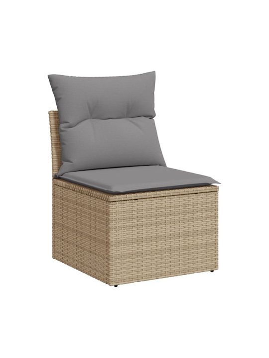 Corner Outdoor Sofa Rattan with Cushions 55x55x69cm