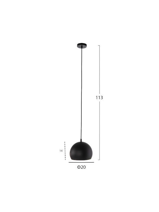 HomeMarkt Pendant Light Single-Light for Socket E27 Black