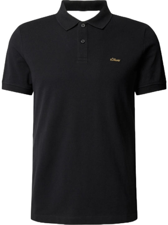 Polo Kurzarmbluse Schwarz