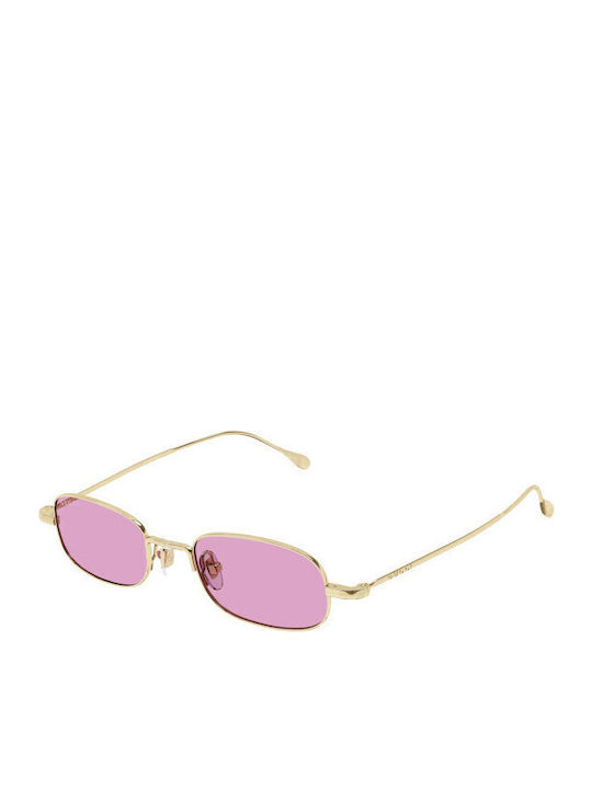 Gucci Unisex Sonnenbrille mit Gold Metall Gestell und Rosa Linse GG1648S 005