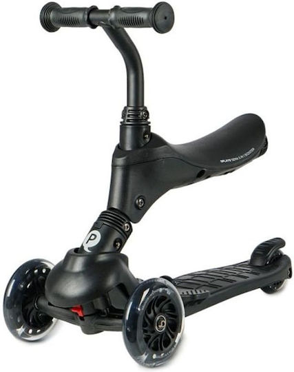 Q Play Kids Scooter Sema Pro 3-Wheel with Seat for 12+ Months Black
