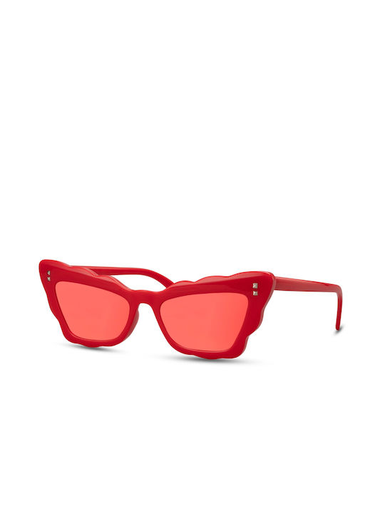 Solo-Solis Sonnenbrillen mit Rot Rahmen und Rot Linse NDL6618