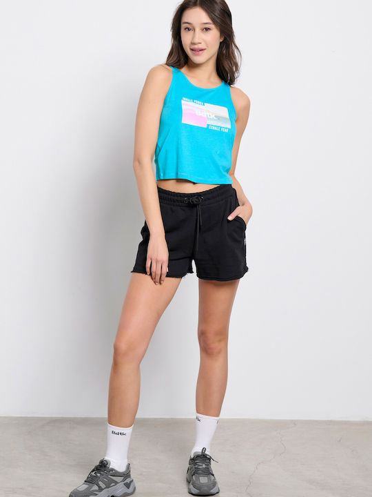 Women's Athletic Crop Top Sleeveless Aqua Velva