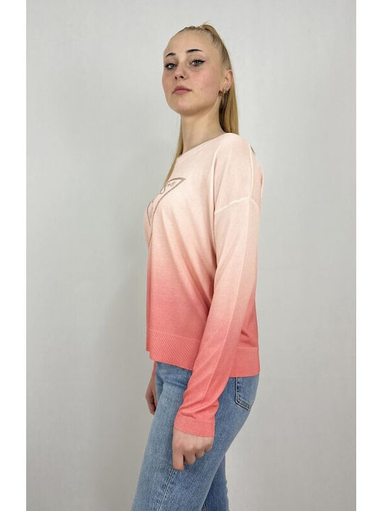 Guess Women's Blouse Long Sleeve Peach Sky And Coral