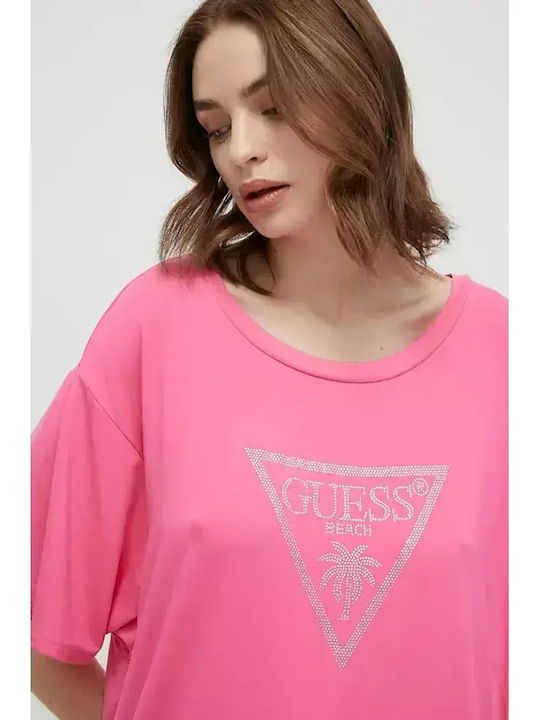 Rochie Stil Bluză Damă Mâneci Scurte Roz