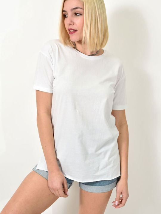 First Woman Γυναικείο Oversized T-shirt Λευκό