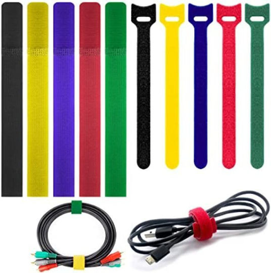 Herran Pack of 12pcs Multicolour Velcro Cable Ties 150x1.2mm 882551