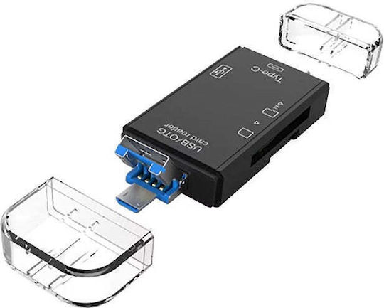 Card Reader micro USB USB 3.1 Type-C για SD/microSD Λευκό