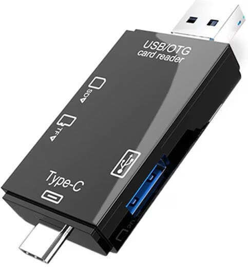 Card Reader micro USB USB 3.1 Type-C για SD/microSD Λευκό