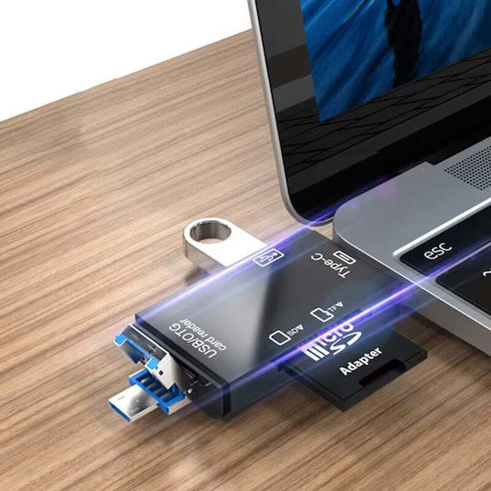 Card Reader micro USB USB 3.1 Type-C για SD/microSD Λευκό