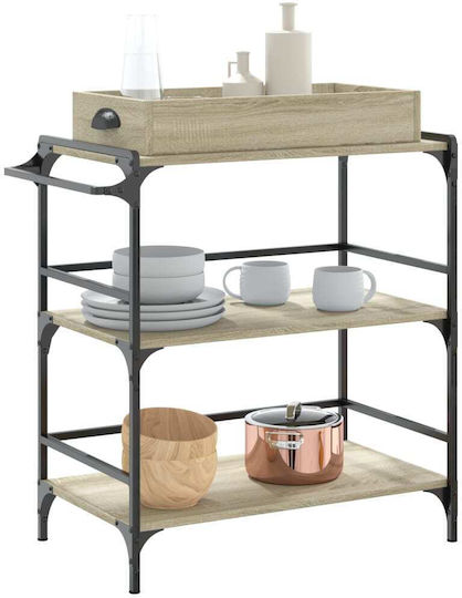 vidaXL vidaXL Lebensmittelregal Holz Mit 3 Ebenen Braune 81,5x41x92,5cm