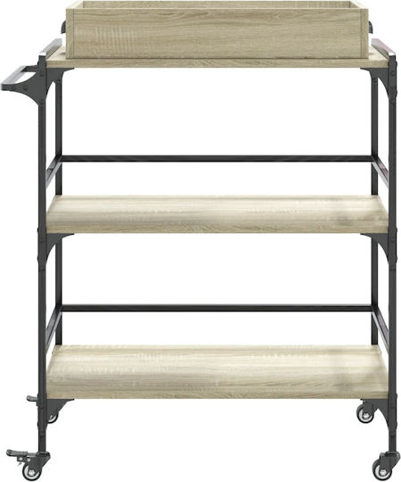 vidaXL vidaXL Lebensmittelregal Holz Mit 3 Ebenen Braune 81,5x41x92,5cm