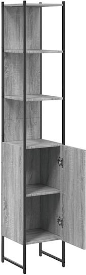 vidaXL Επιδαπέδια Ραφιέρα Μπάνιου Ξύλινη 33x33x185.5cm Γκρι