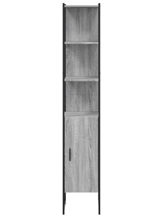 vidaXL Подов Рафт за баня Дървен 33x33x185.5см Сив