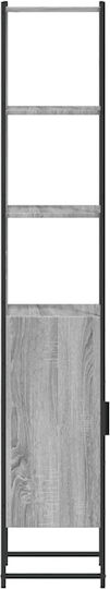 vidaXL Επιδαπέδια Ραφιέρα Μπάνιου Ξύλινη 33x33x185.5cm Γκρι