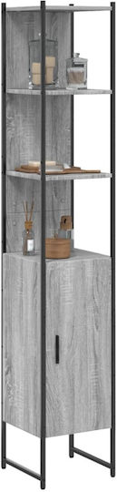 vidaXL Επιδαπέδια Ραφιέρα Μπάνιου Ξύλινη 33x33x185.5cm Γκρι