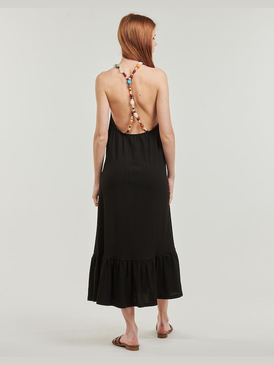 Desigual Maxi Dress with Ruffle Black