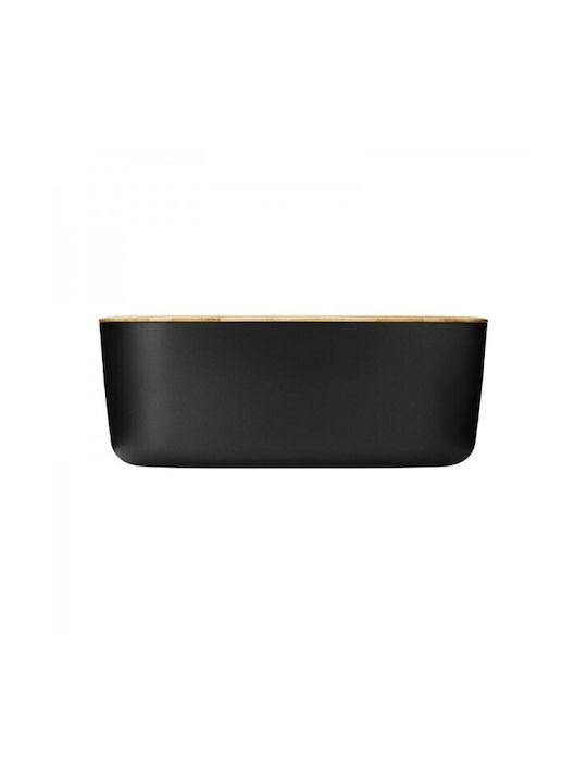 Stelton Ψωμιέρα με Καπάκι Ξύλινη Μαύρη 34.5x22.5x13cm
