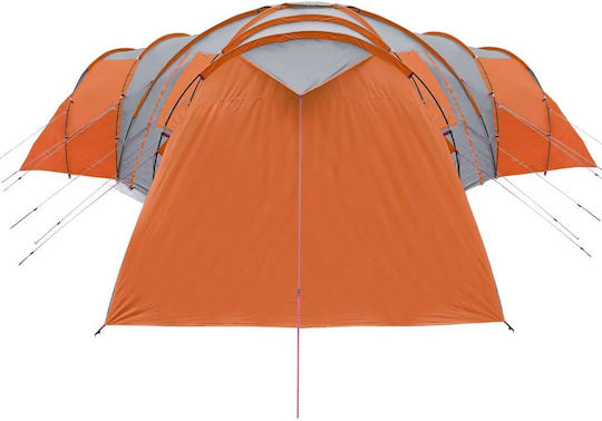 vidaXL Καλοκαιρινή Σκηνή Camping Τούνελ Πορτοκαλί για 12 Άτομα 840x720x200εκ.