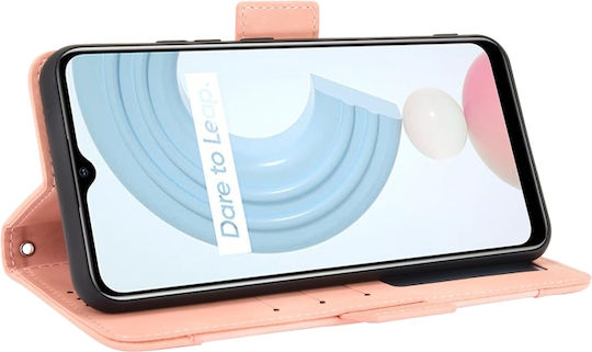 Skin Feel Calf Pattern Wallet Δερμάτινο / Δερματίνης / Σιλικόνης Ροζ (Realme C21)