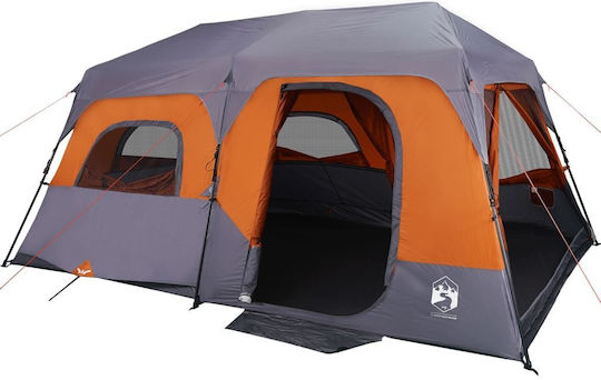 vidaXL Camping Tent Cabin Orange for 9 People 441x288x217cm