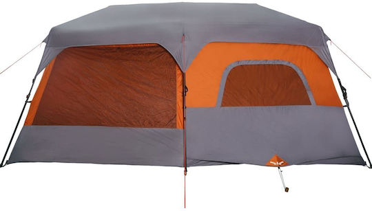 vidaXL Camping Tent Cabin Orange for 9 People 441x288x217cm