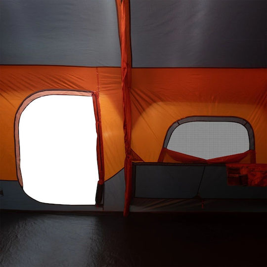 vidaXL Camping Tent Cabin Orange for 9 People 441x288x217cm