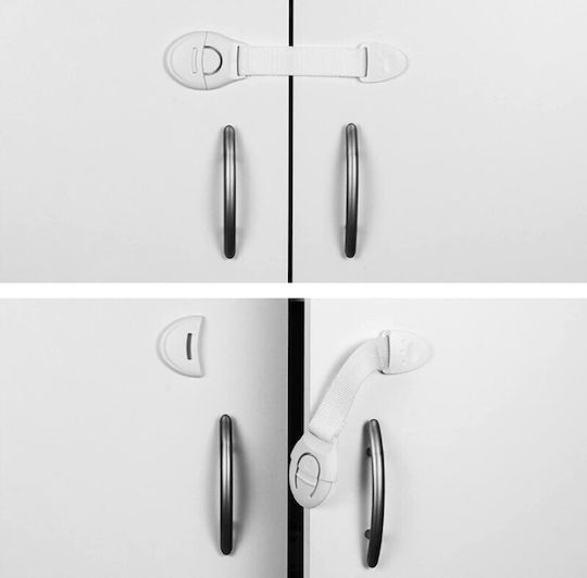 Sipo Cabinet & Drawer Lock with Sticker made of Plastic in White Color 10pcs
