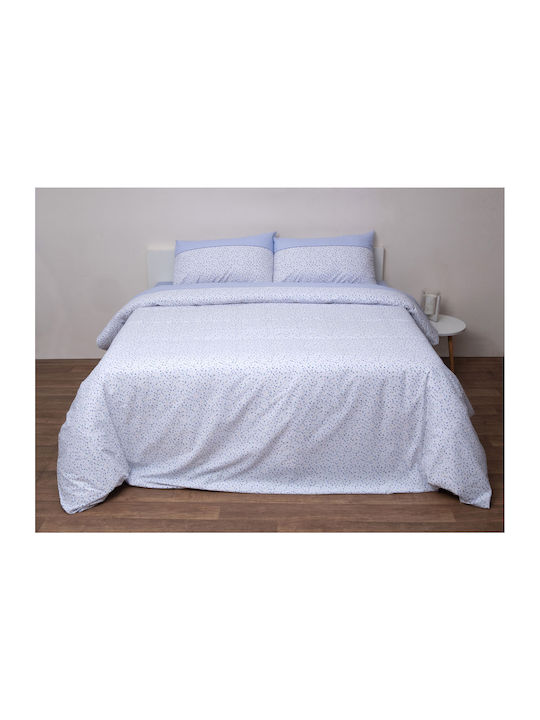 Viopros Nina Set Coverlet Single Cotton Sky Blue 160x240cm 2pcs