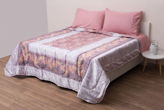 Viopros Elektrische Gitarren Tagesdecke Übergröße aus Polyester Pink 230x250cm 3Stück