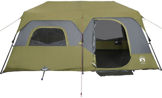 vidaXL Summer Camping Tent Green For 9 People 441x288x217cm