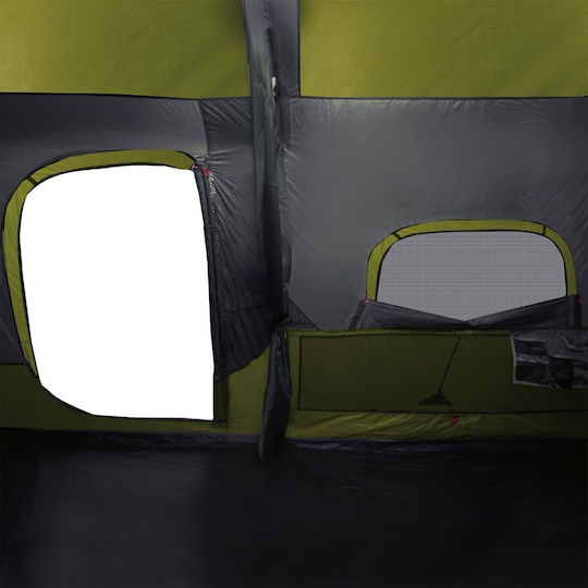 vidaXL Summer Camping Tent Green For 9 People 441x288x217cm