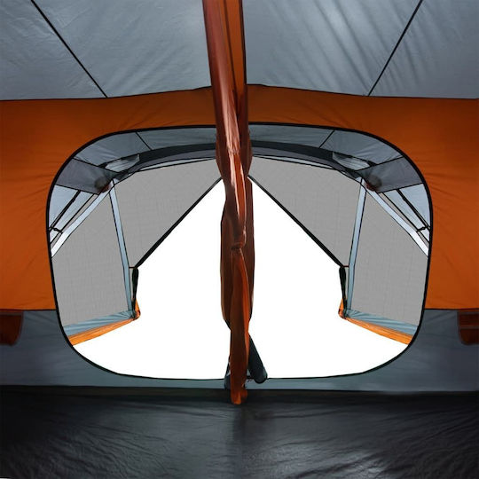 vidaXL Camping Tent Cabin Orange for 10 People 443x437x229cm