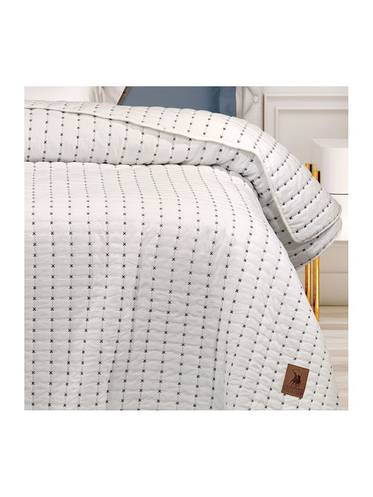 Greenwich Polo Club 3464 Coverlet Queen Size Microfiber Ivory Coast 230x250cm