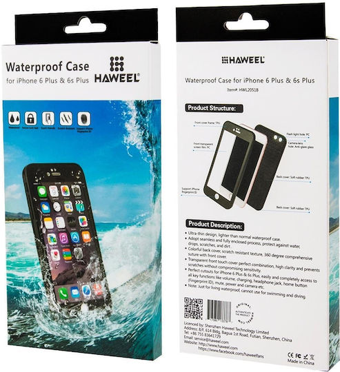 Haweel Back Cover Αδιάβροχο Μαύρο (iPhone 6 Plus / 6s PlusRealme 6 / 6s)