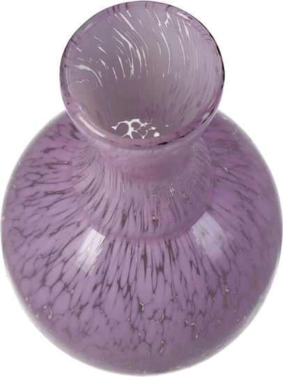 ArteLibre Βάζο Γυάλινο Λιλά Φ12xΥ23cm