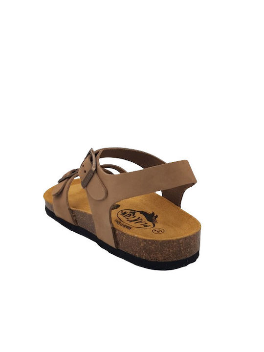 Plakton Anatomic Leather Women's Sandals Beige