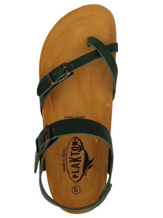 Leather Women's Flat Sandals Anatomic Apure Forest