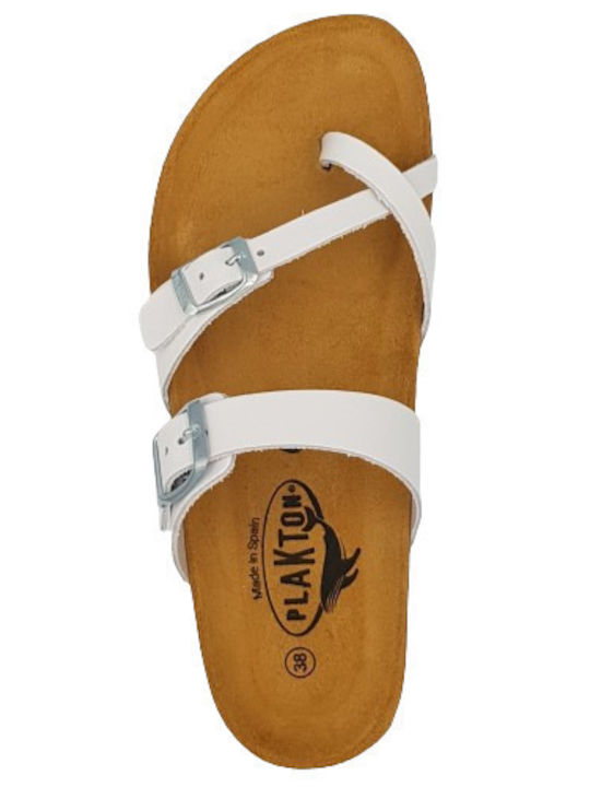 Bombay Leather Women's Flat Sandals Anatomic in White Color