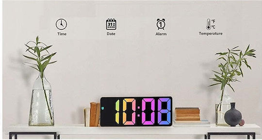 Ceas De Masă Digital Led Cu Ceas Deșteptător Negru