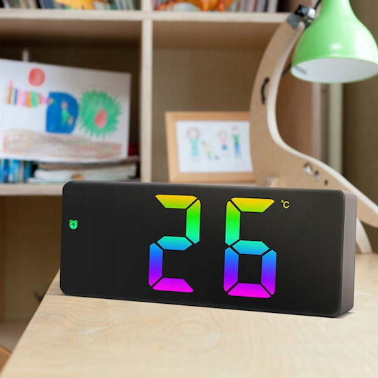 Ceas De Masă Digital Led Cu Ceas Deșteptător Negru