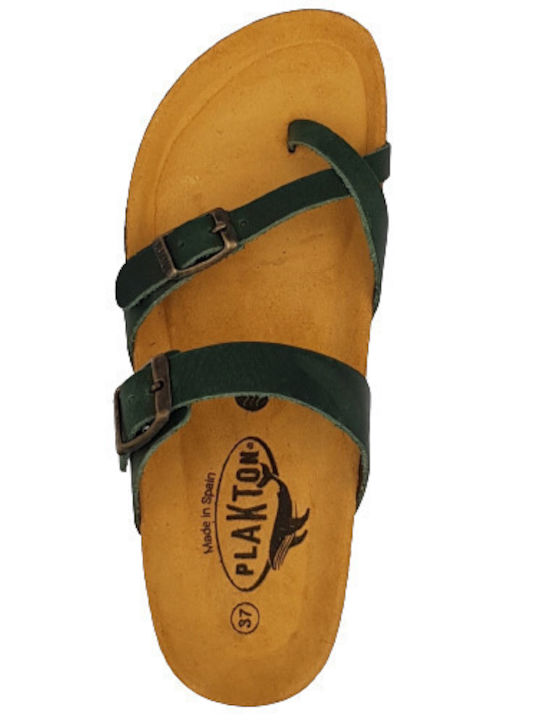 Leather Women's Flat Sandals Anatomic Apure Forest