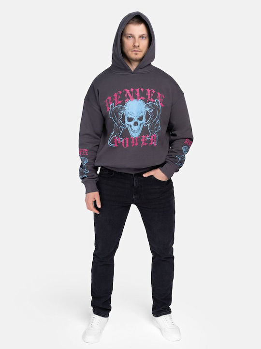 Суитшърт с Качулка Anthracite/magenta/sky Blue