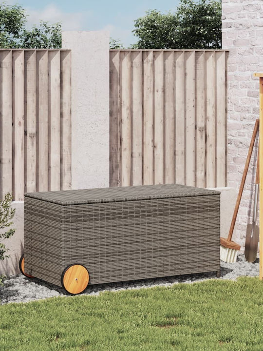 vidaXL Μπαούλο Αποθήκευσης Εξωτερικού Χώρου Rattan 190lt Μ107xΠ55xΥ50εκ.