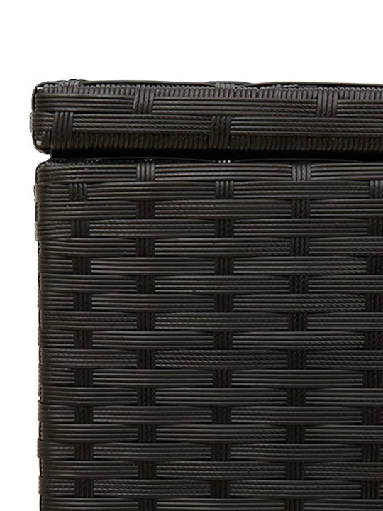 vidaXL Μπαούλο Αποθήκευσης Εξωτερικού Χώρου Rattan 190lt Μαύρο Μ107xΠ55xΥ50εκ.