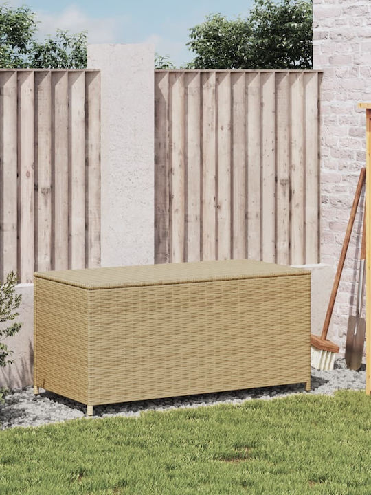 vidaXL Μπαούλο Αποθήκευσης Εξωτερικού Χώρου Rattan 190lt Μπεζ Μ100xΠ50xΥ50εκ.