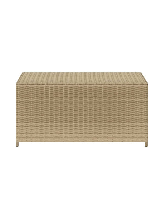vidaXL Μπαούλο Αποθήκευσης Εξωτερικού Χώρου Rattan 190lt Μπεζ Μ100xΠ50xΥ50εκ.