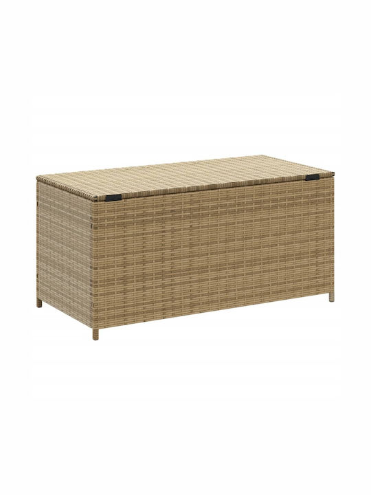 vidaXL Μπαούλο Αποθήκευσης Εξωτερικού Χώρου Rattan 190lt Μπεζ Μ100xΠ50xΥ50εκ.
