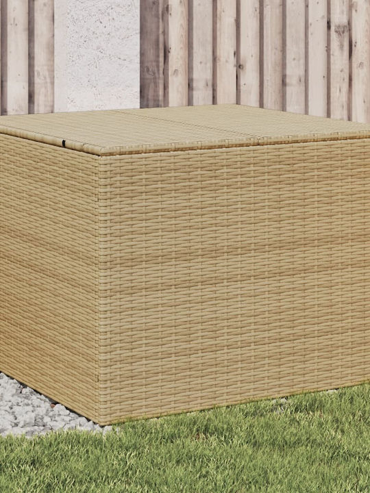 vidaXL Μπαούλο Αποθήκευσης Εξωτερικού Χώρου Rattan 291lt Μπεζ Μ80xΠ75xΥ59εκ.