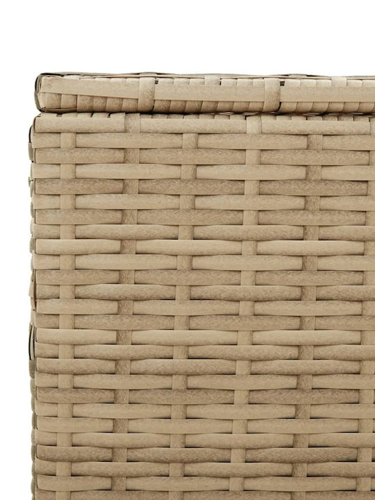 vidaXL Μπαούλο Αποθήκευσης Εξωτερικού Χώρου Rattan 190lt Μπεζ Μ100xΠ50xΥ50εκ.